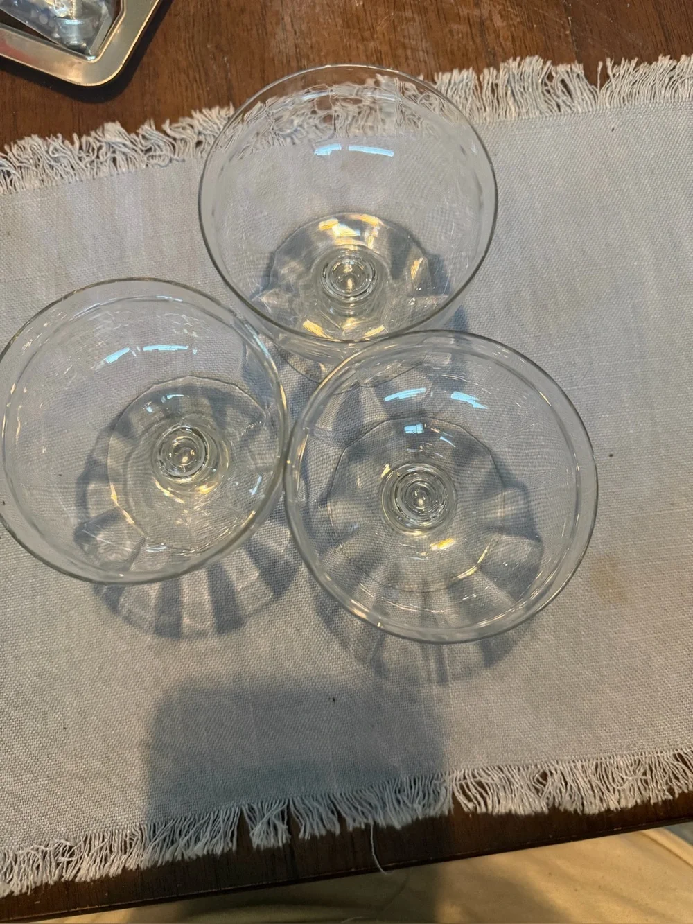 Classic Clear Glass Dessert Coupes - 3-Piece Set
